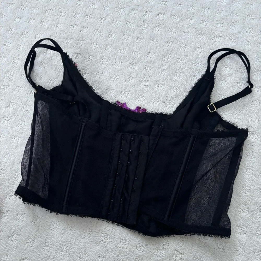 Victorias Secret Very Sexy Unlined Black Floral Corset - Picture 8 of 8